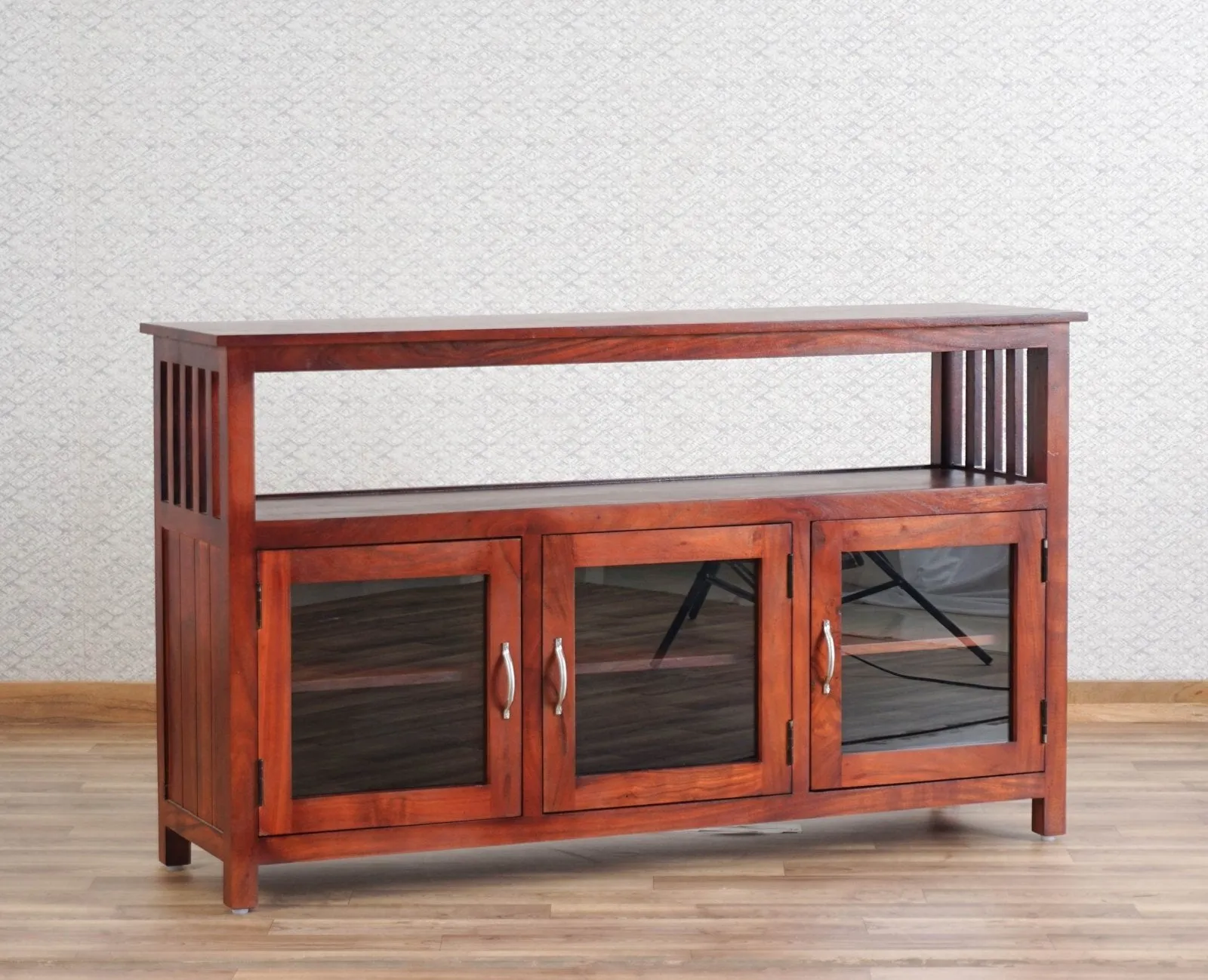 Kozhikode Sheesham Wood Three Door Kitchen Crockery Cabinet