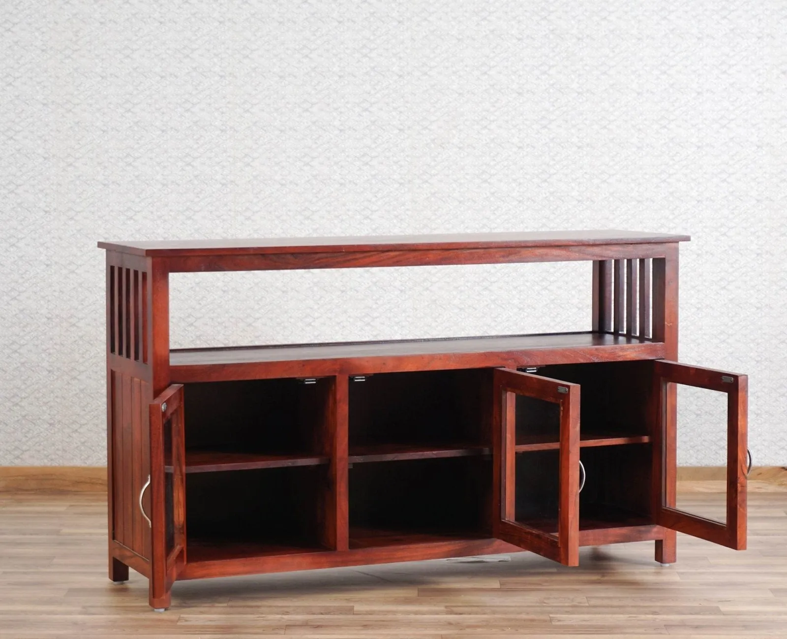 Kozhikode Sheesham Wood Three Door Kitchen Crockery Cabinet