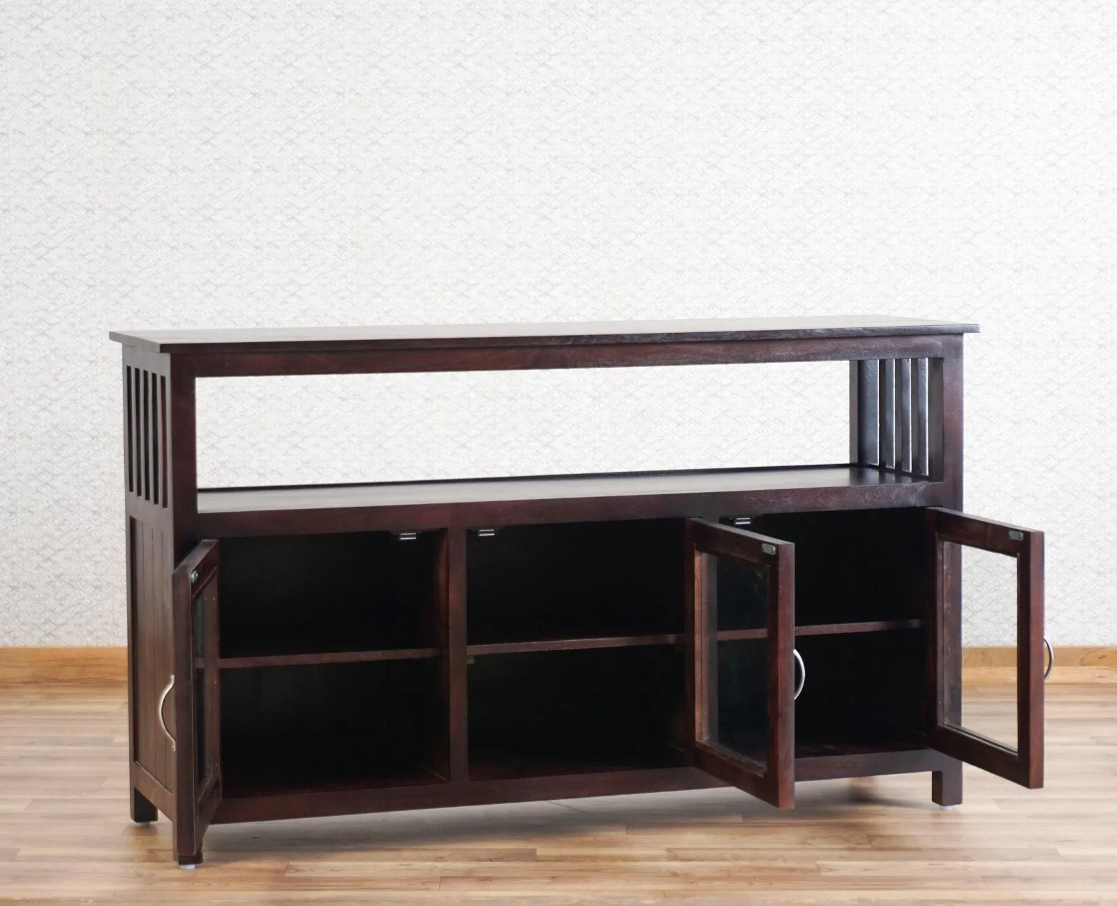 Kozhikode Sheesham Wood Three Door Kitchen Crockery Cabinet