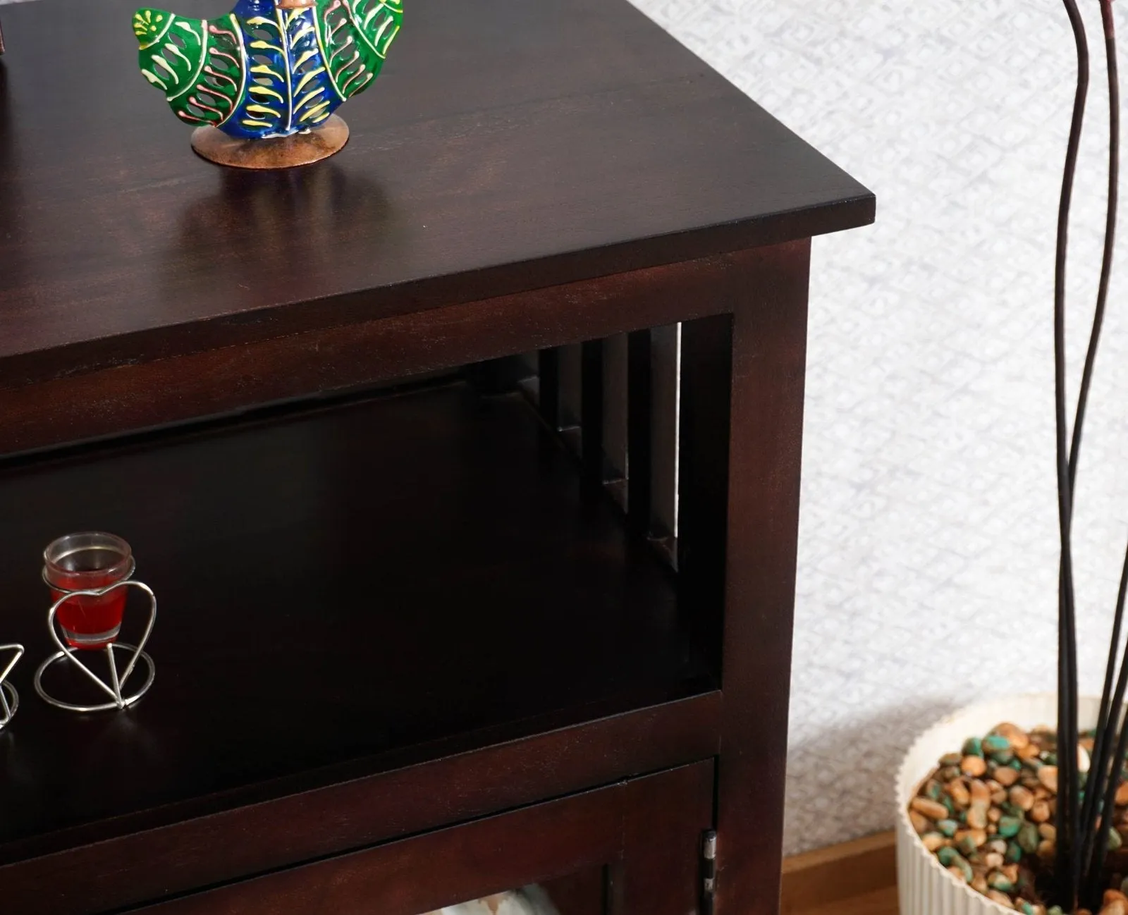 Kozhikode Sheesham Wood Three Door Kitchen Crockery Cabinet