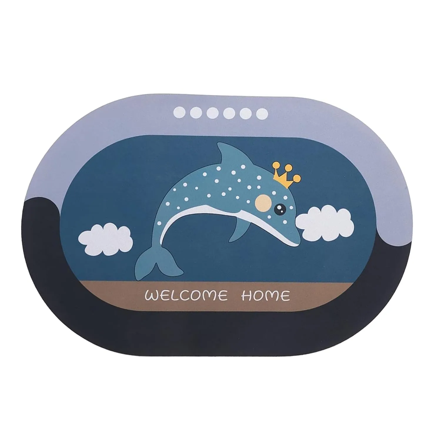Kuber Industries Bath Mat | PVC Bathroom Mat | Shower Bath Mat | Floor Tub Mat | Diatom Mud Oval Mat | Anti-Skid Shower Bathroom Mat | CF-220821 | Multi