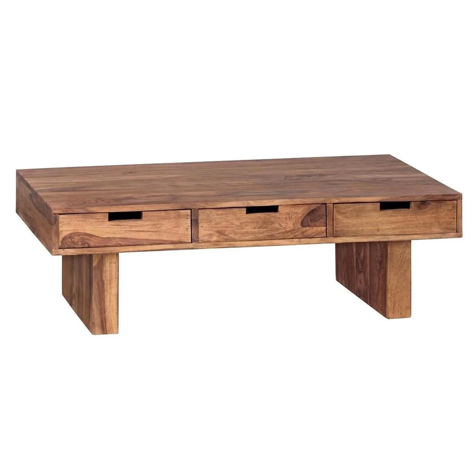Kuber Industries Matte Finish Sheesham Wooden Center Table for Living Room | Wood Coffee Table for Living Room, Bedroom & Office with Storage | Brown