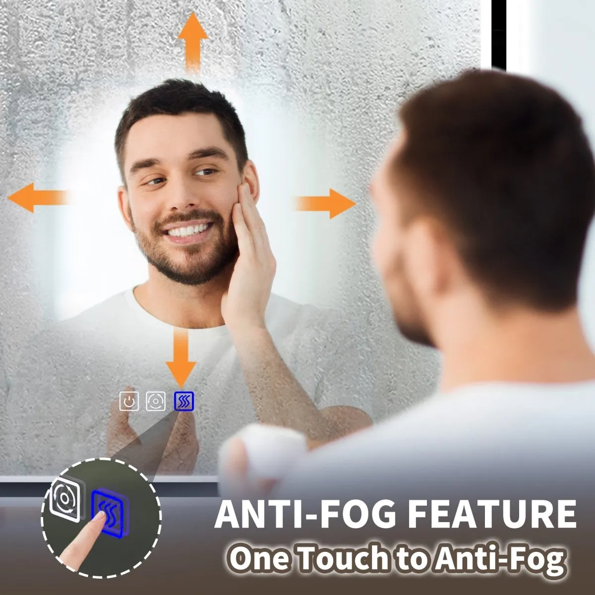 Lumina 60" W x 36" H LED Lighted Bathroom Mirror, High Illuminate, Inner&Outer Lighting,Anti-Fog, Dimmable, Black Frame with Rounded Corners