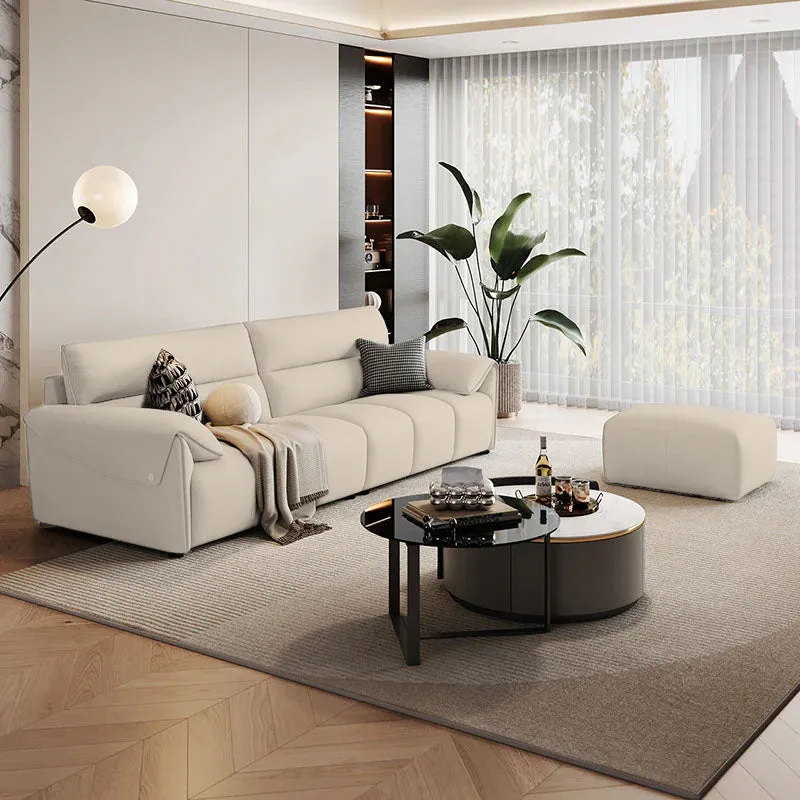 MATTHEW Leather Sofa with Movable Ottoman