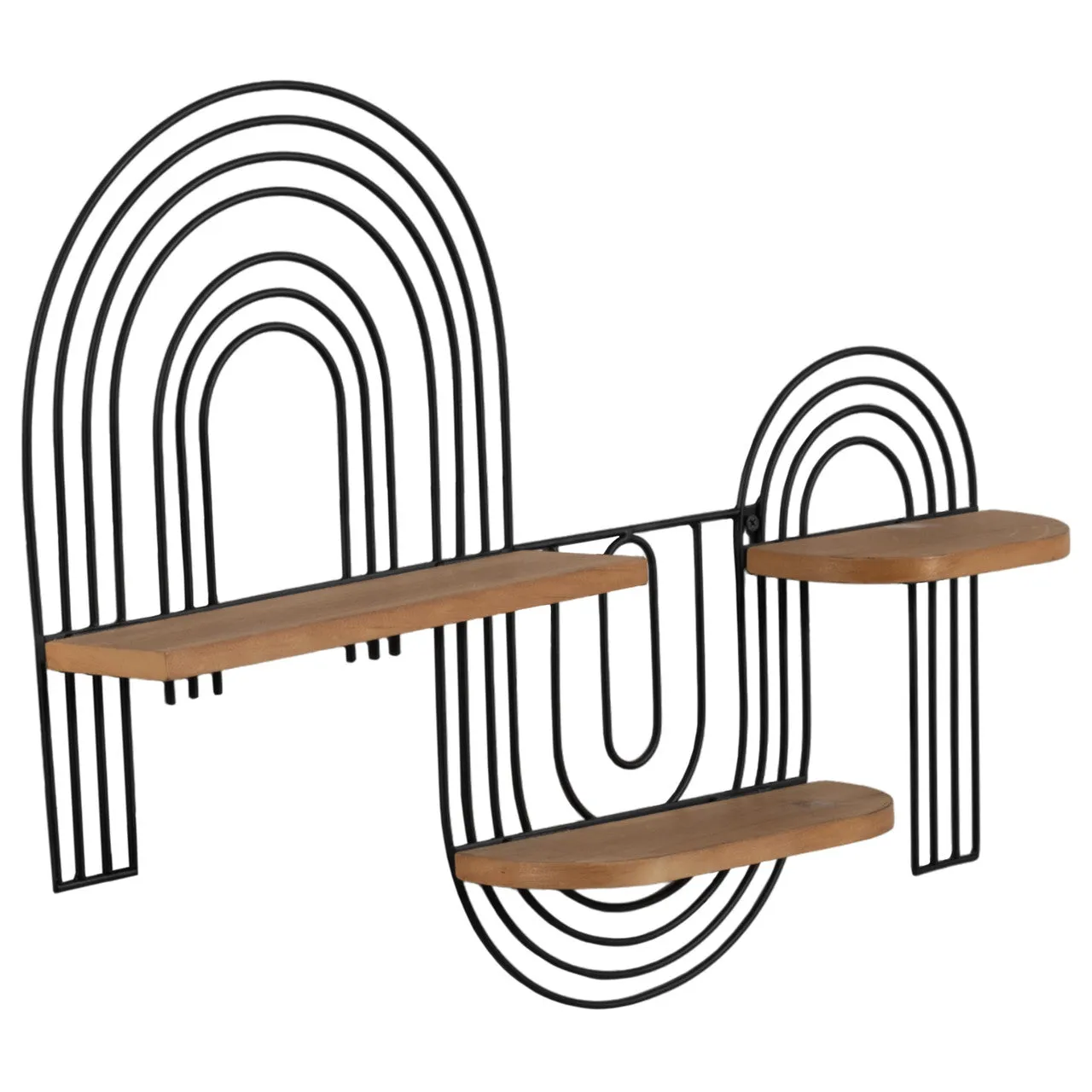 Metal/wood, 24" Loopy Wall Deco, Brown/black