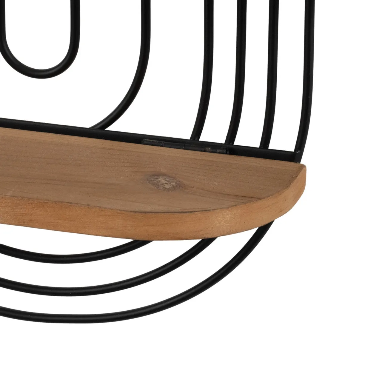 Metal/wood, 24" Loopy Wall Deco, Brown/black