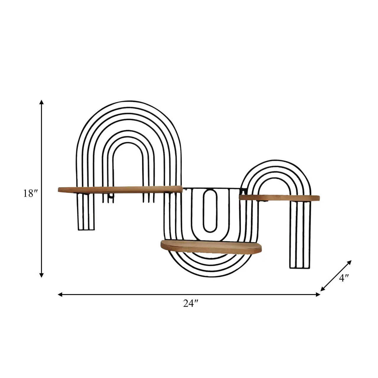 Metal/wood, 24" Loopy Wall Deco, Brown/black