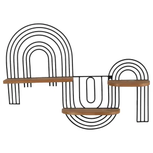 Metal/wood, 24" Loopy Wall Deco, Brown/black
