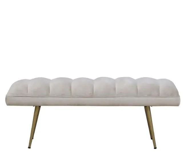 Milly Metal Bench In Velvet Grey Colour