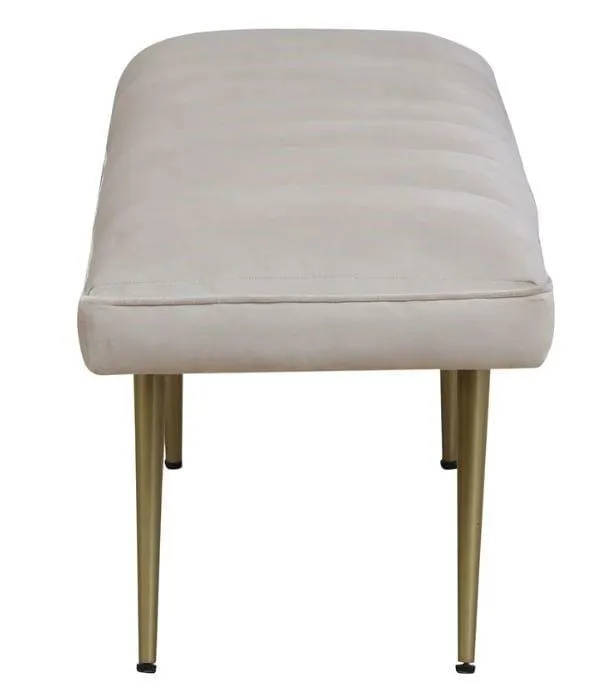Milly Metal Bench In Velvet Grey Colour