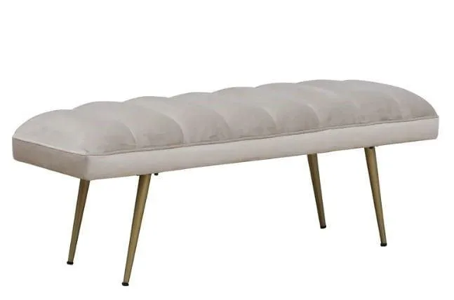Milly Metal Bench In Velvet Grey Colour