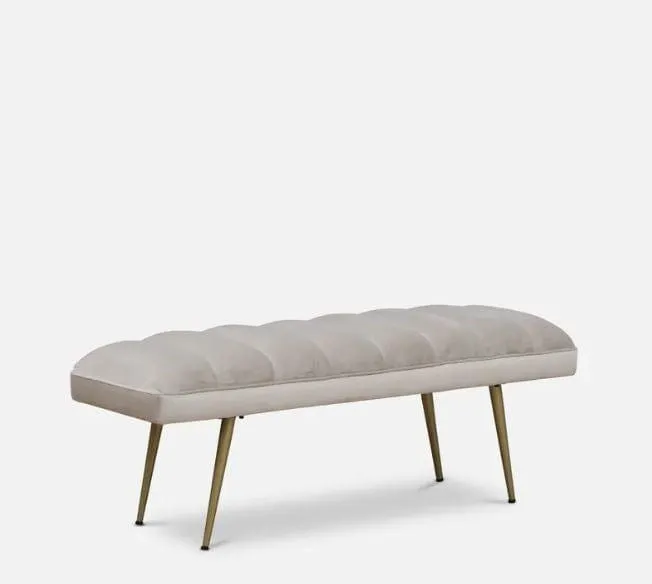 Milly Metal Bench In Velvet Grey Colour