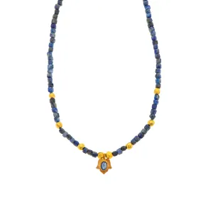 Nava Zahavi Yellow Gold Lapis Necklace