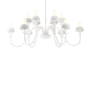 North Fork By Robin Baron 38 In. 6 Lights Chandelier White Finish