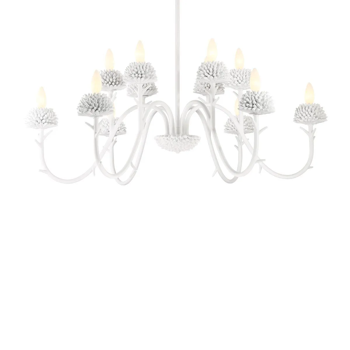 North Fork By Robin Baron 38 In. 6 Lights Chandelier White Finish
