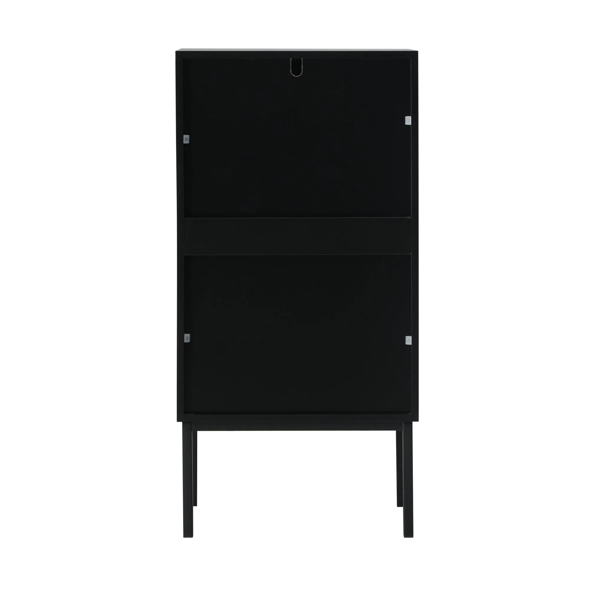 Oikiture Bathroom Cabinet Floor Cupboard Slim Storage Tempered Glass Door Black
