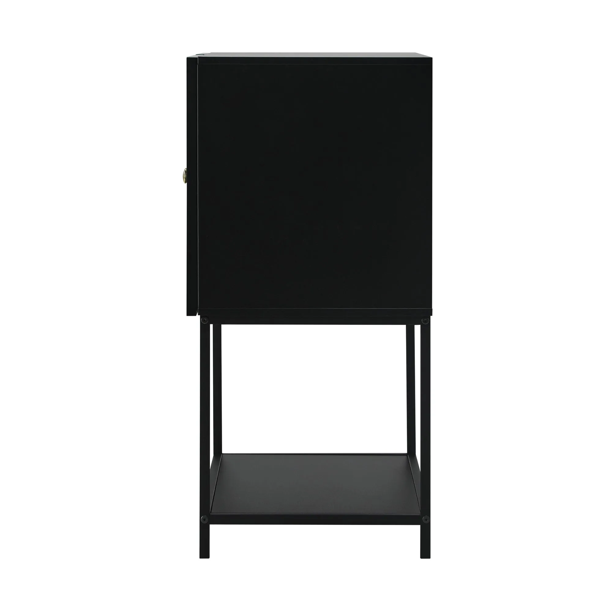 Oikiture Bathroom Cabinet Floor Cupboard Storage Two Tempered Glass Door Black