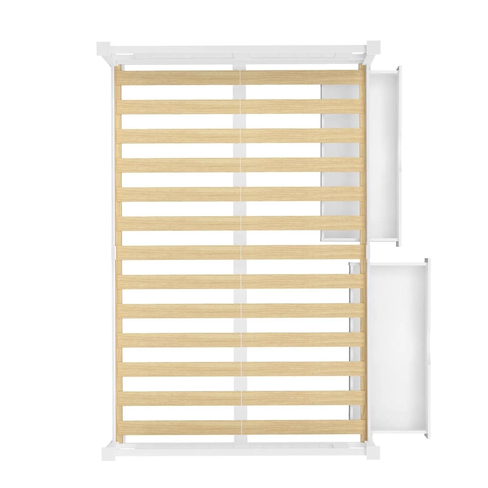 Oikiture Wooden Bed Frame Double Size with Storage Drawers Trundles