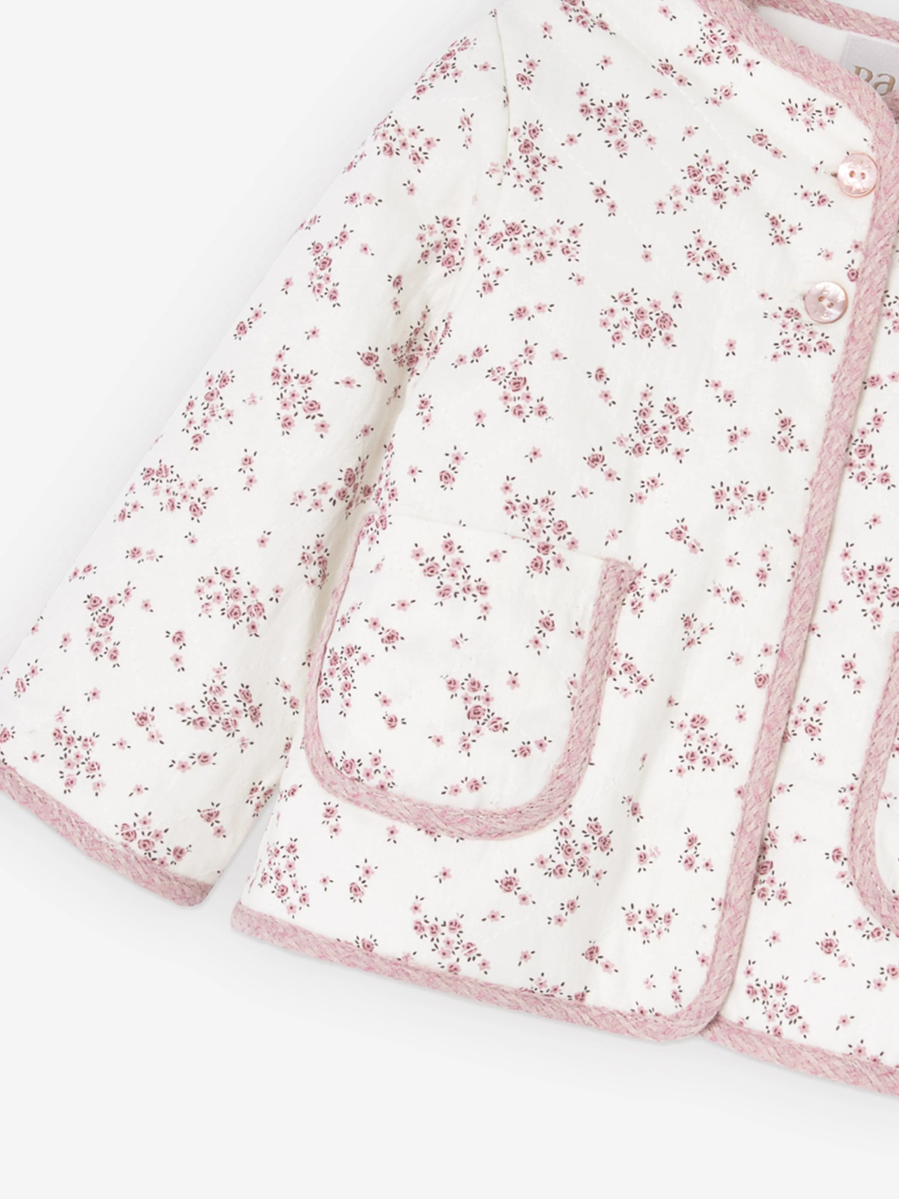 Paz Rodriguez Baby Girls Floral Jacket in White