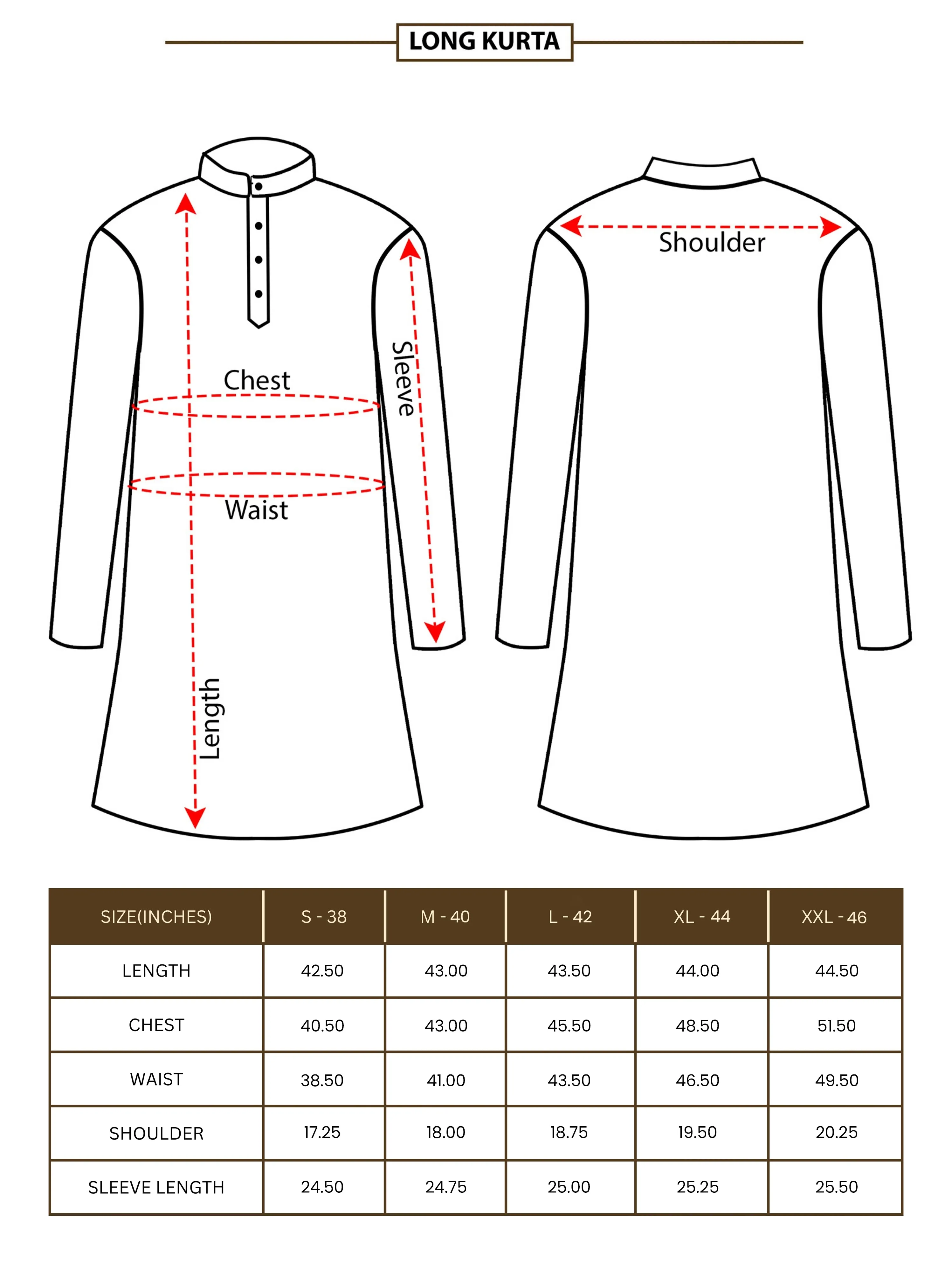 Peach Banarasi Chanderi Buta Long Kurta