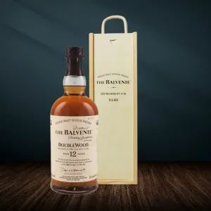 Personalised Balvenie Whisky Gift Set in Wooden Box - 40% ABV (70cl)