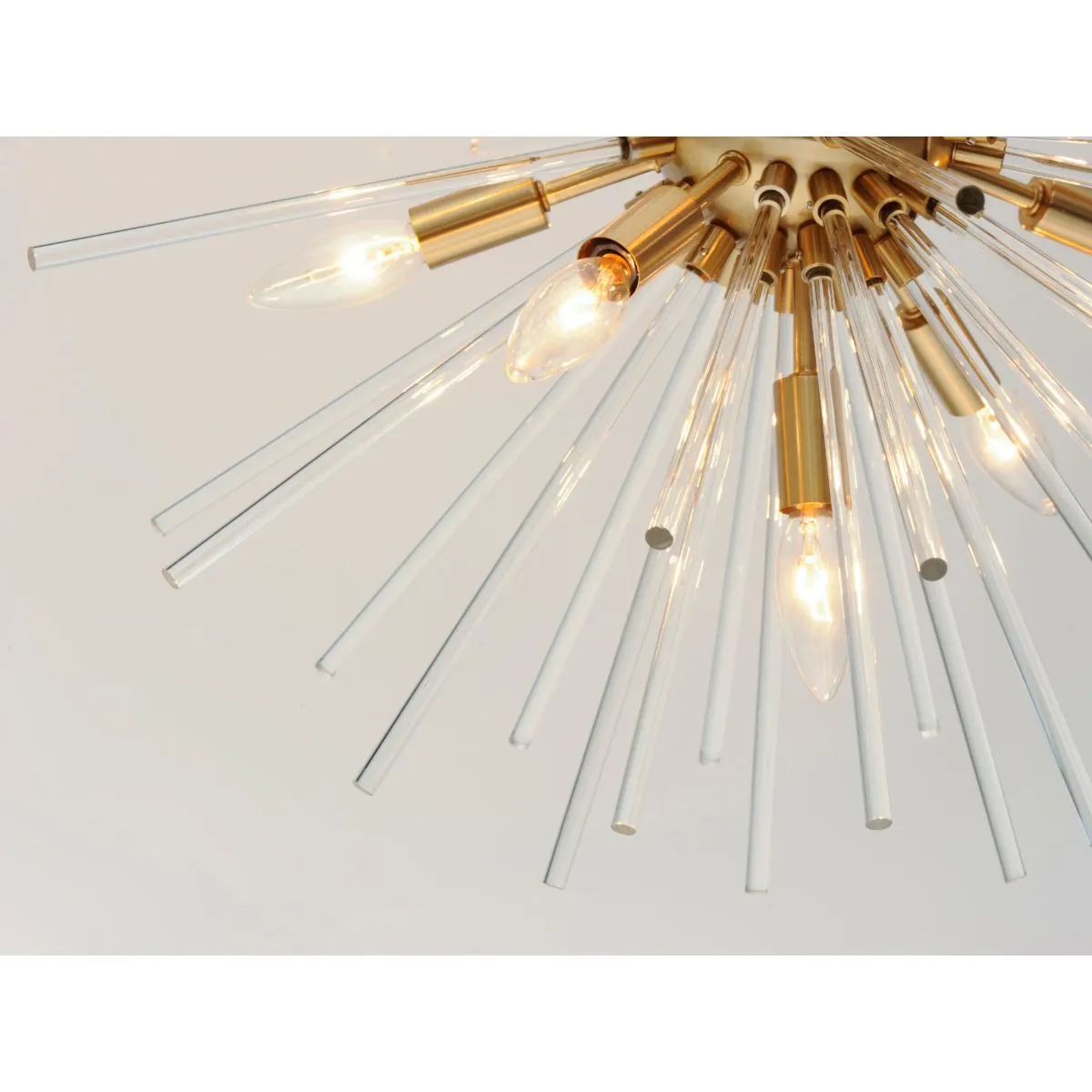 Polaris 23 in. 12 Lights Pendant Light Satin Brass Finish