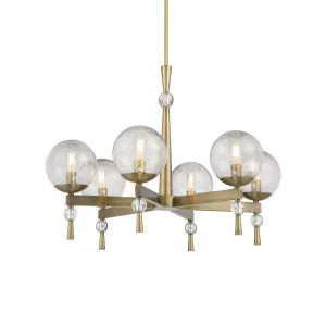 Populuxe 28 In. 6 Lights Chandelier Brass Finish