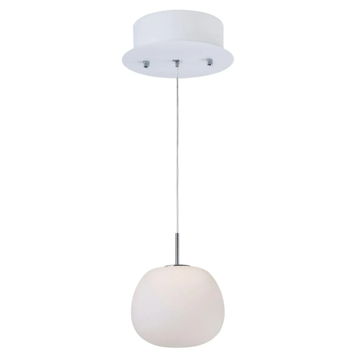 Puffs 6 In LED Pendant Light White Finish