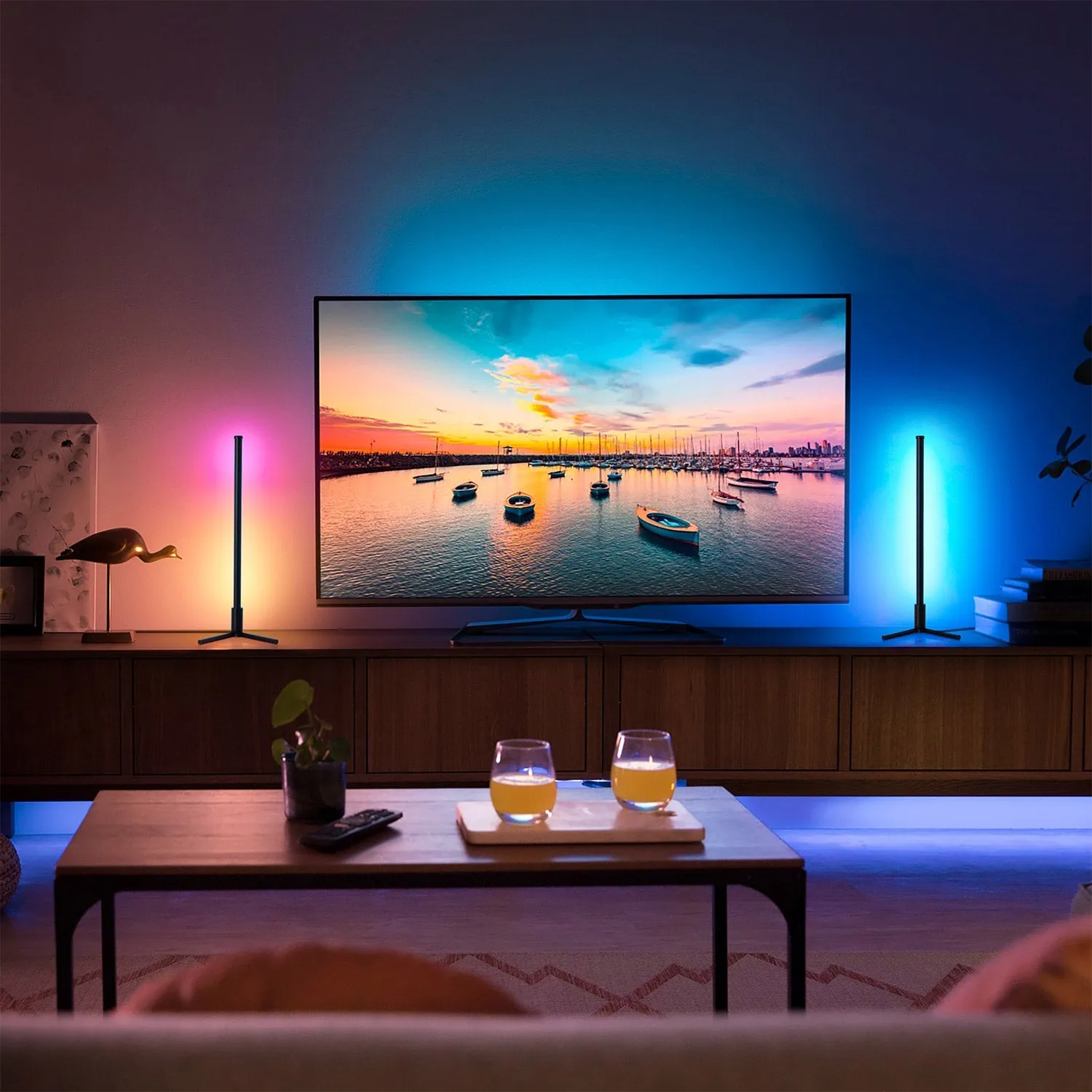 RGBCW Corner Table Lamp App & Remote Control