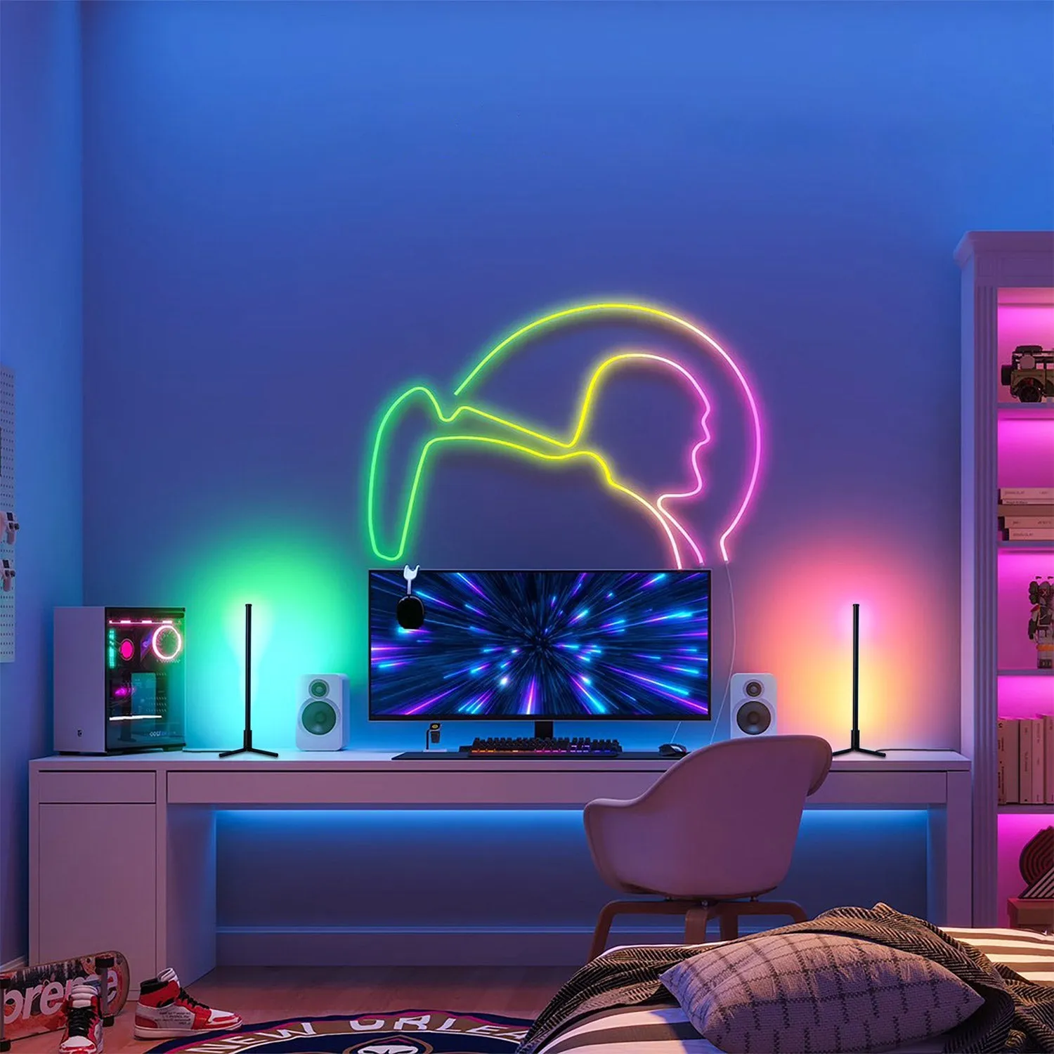 RGBCW Corner Table Lamp App & Remote Control