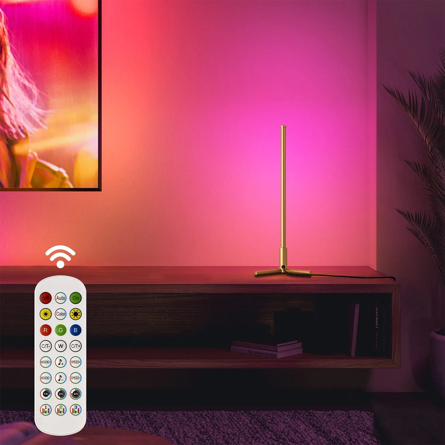 RGBCW Corner Table Lamp App & Remote Control