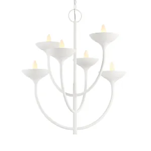 Ryton 26 In. 6 Lights Chandelier White Finish