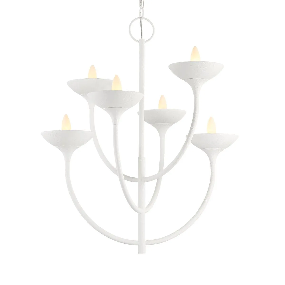 Ryton 26 In. 6 Lights Chandelier White Finish