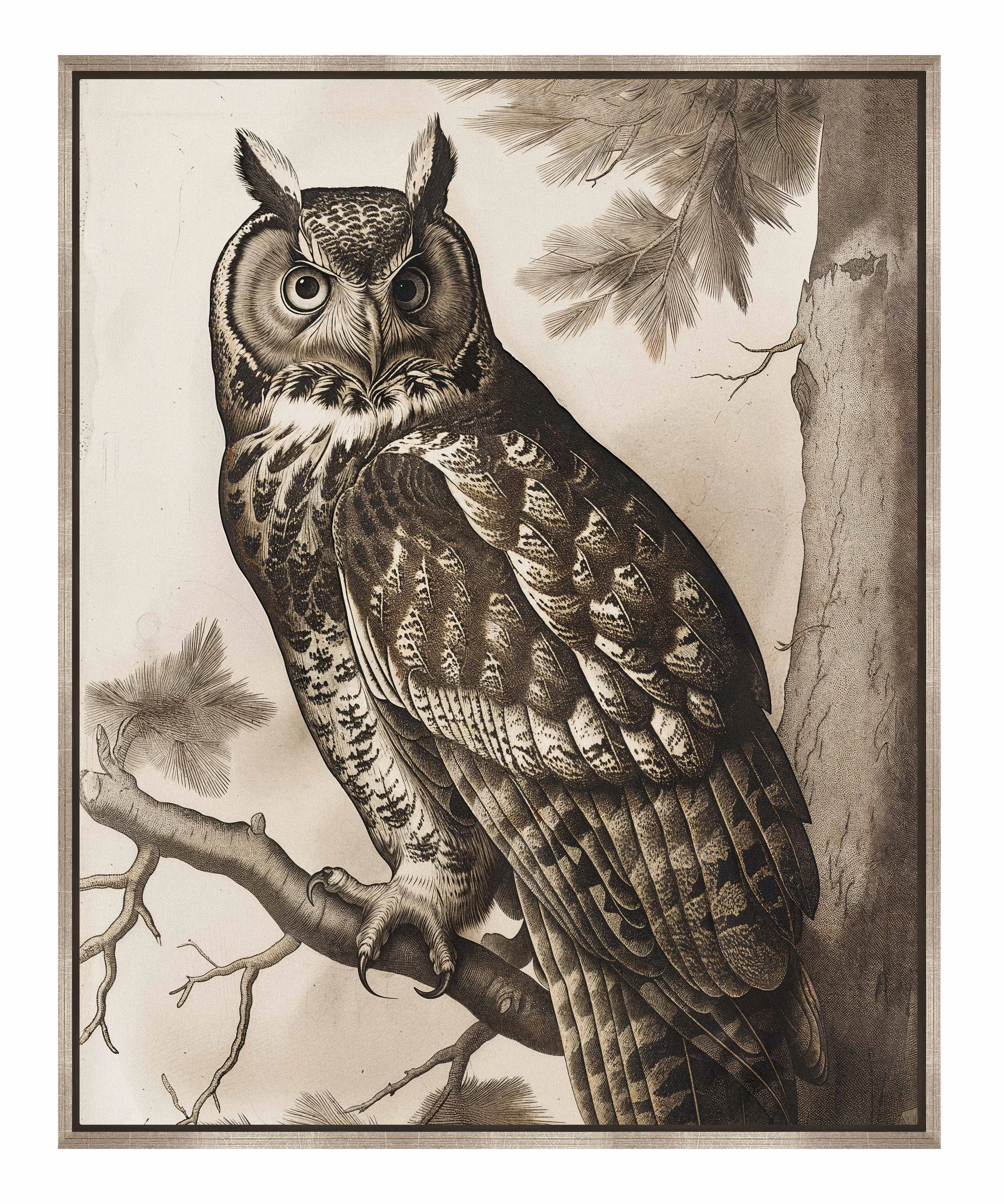 Silent Guardian - Great Horned Owl - Gallery Wrapped Canvas
