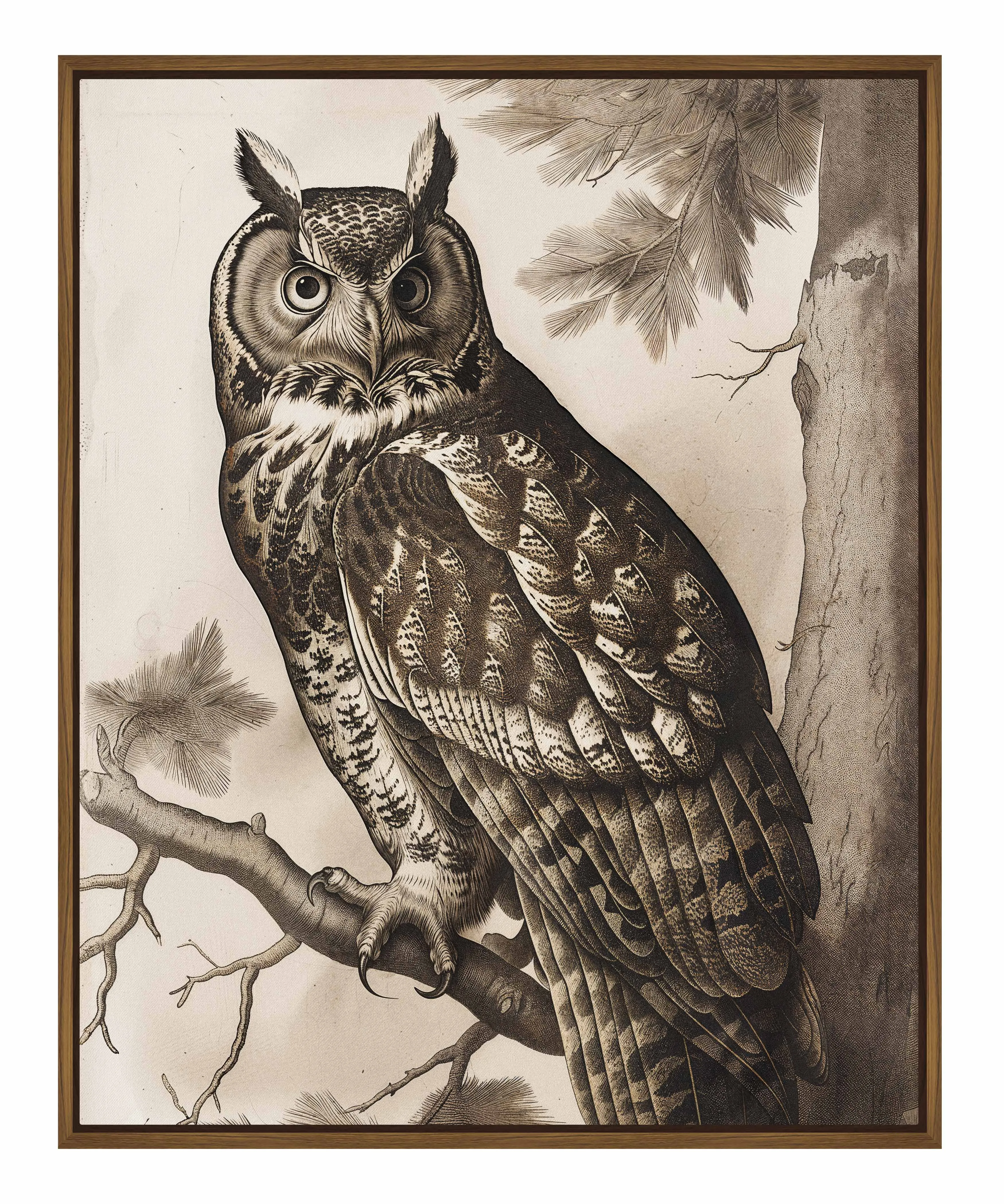 Silent Guardian - Great Horned Owl - Gallery Wrapped Canvas