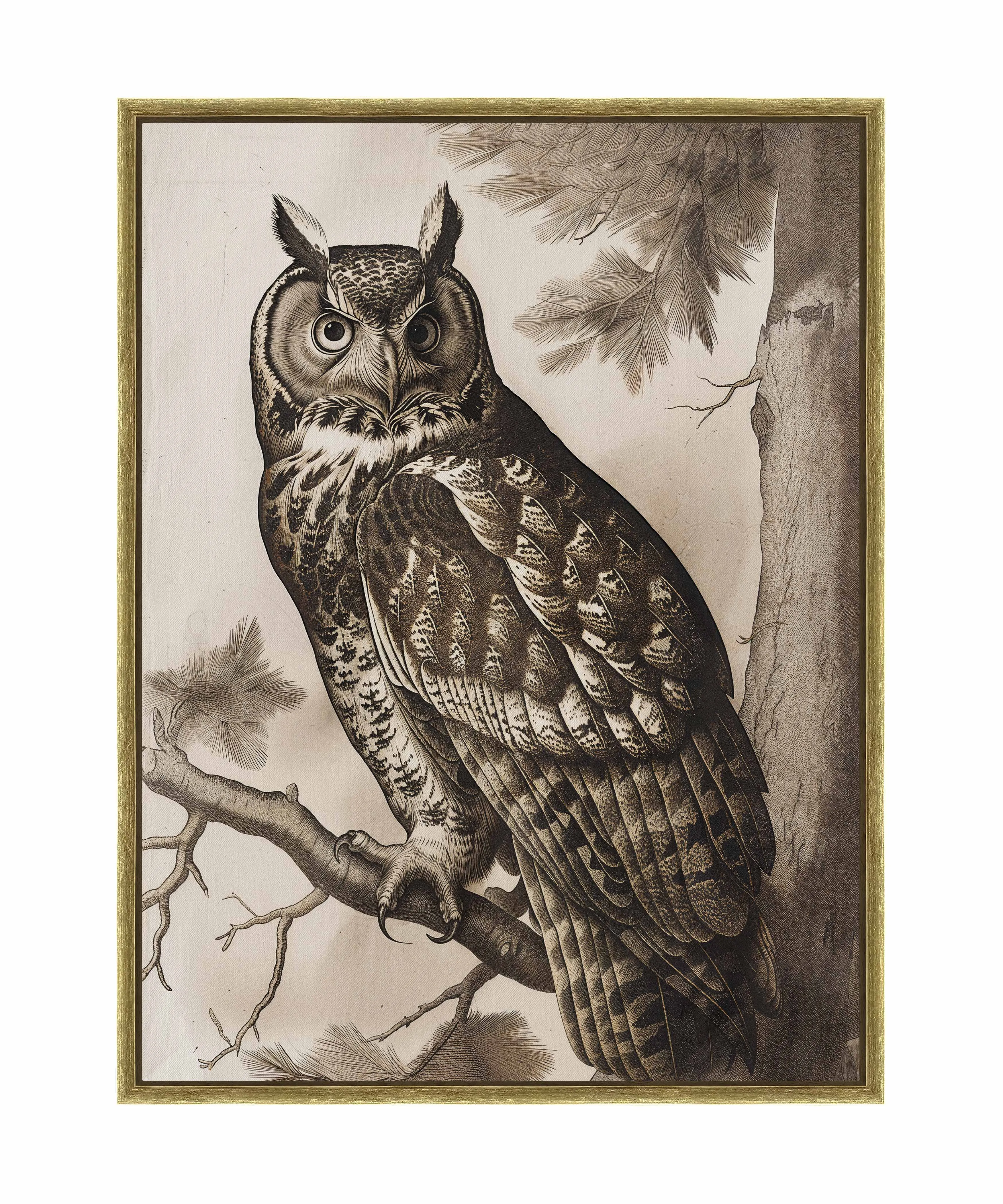 Silent Guardian - Great Horned Owl - Gallery Wrapped Canvas
