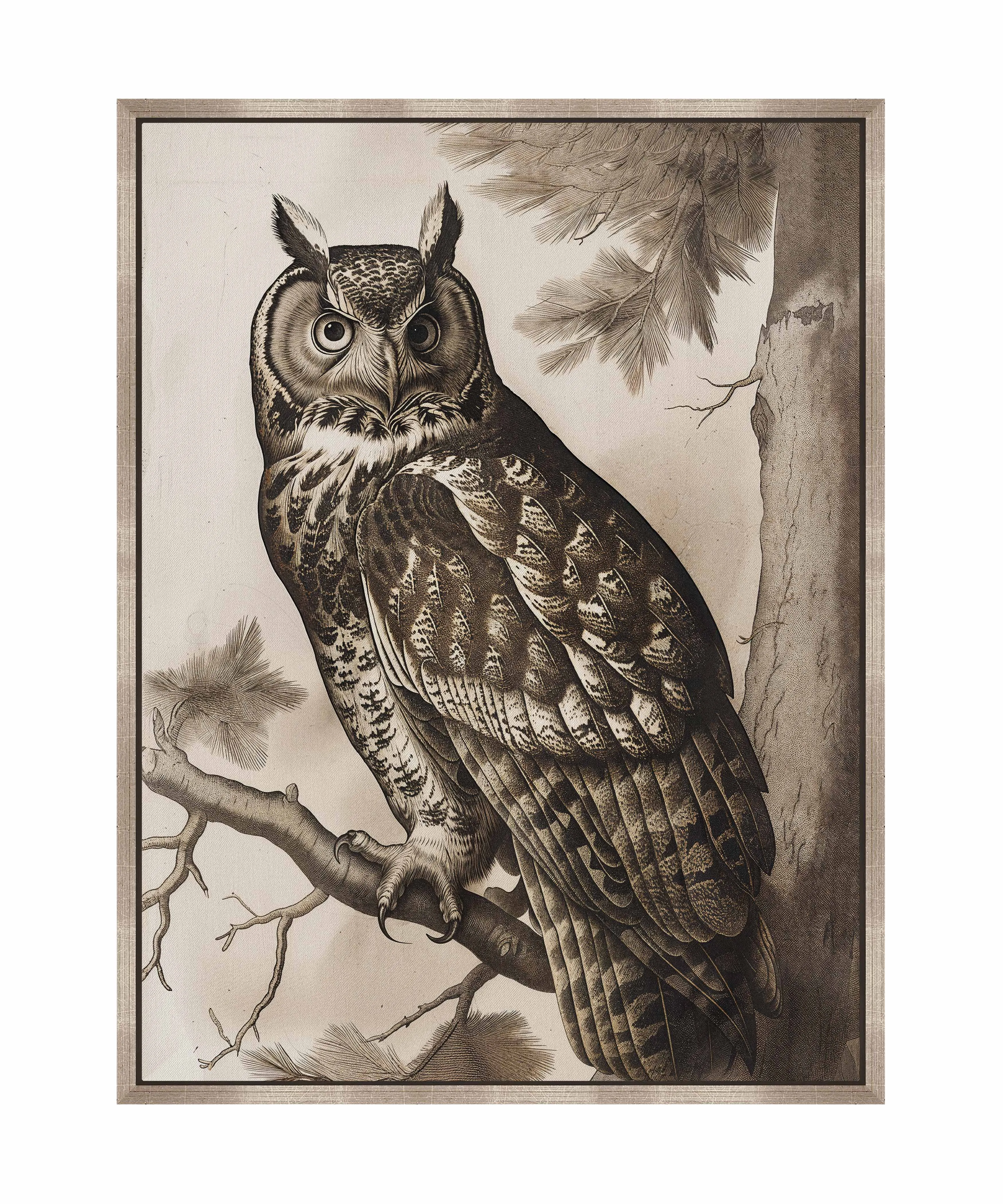 Silent Guardian - Great Horned Owl - Gallery Wrapped Canvas
