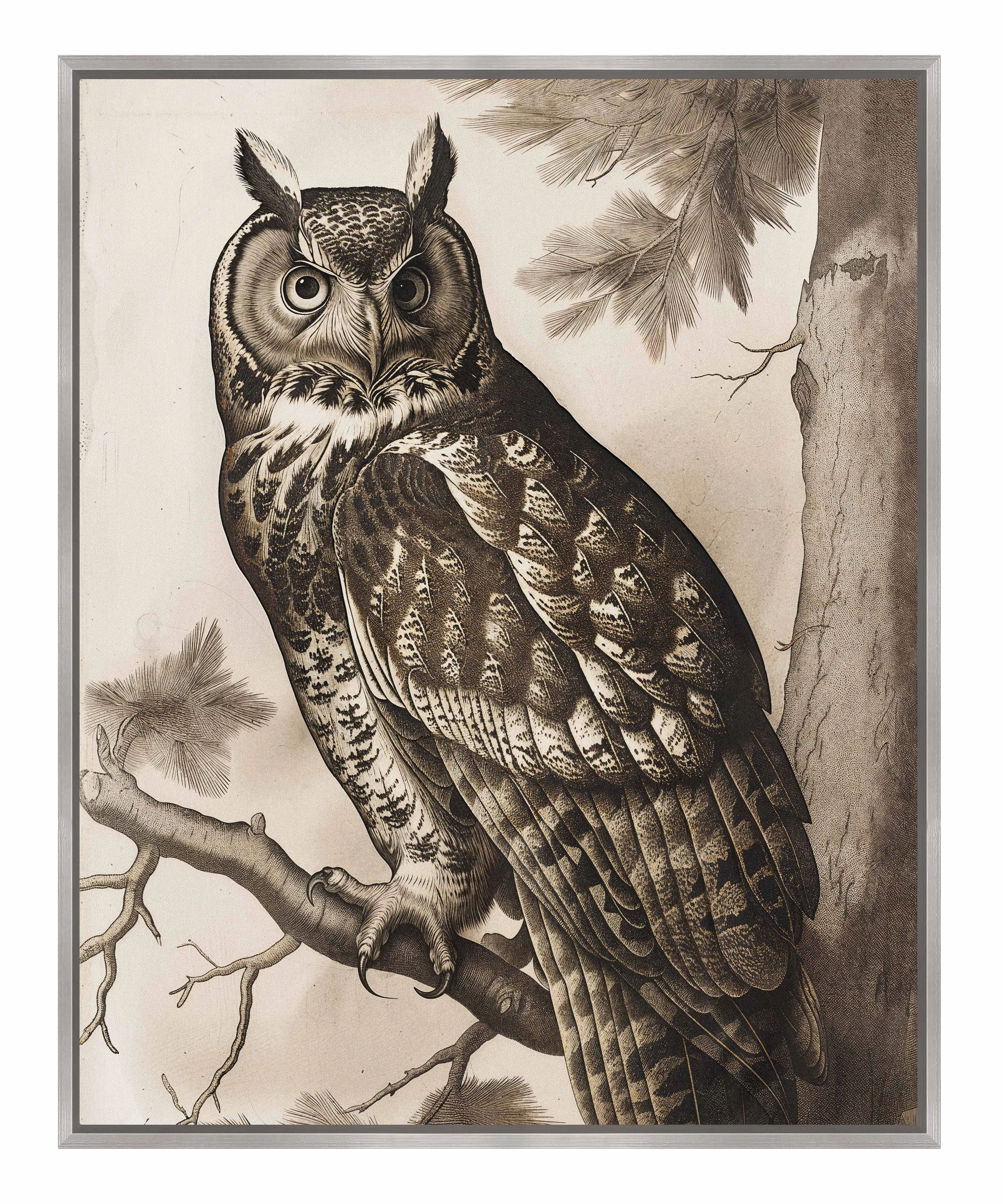 Silent Guardian - Great Horned Owl - Gallery Wrapped Canvas