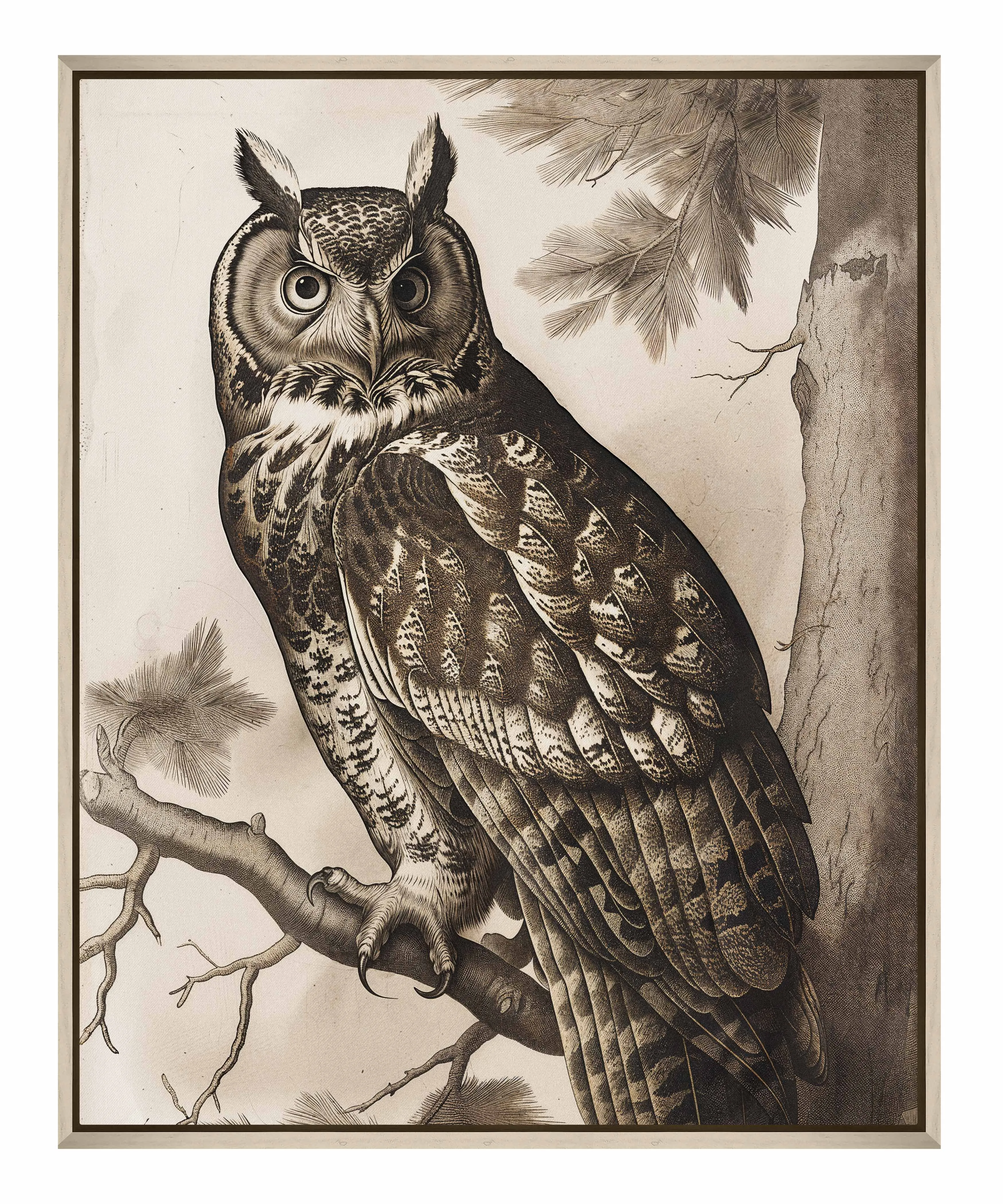Silent Guardian - Great Horned Owl - Gallery Wrapped Canvas