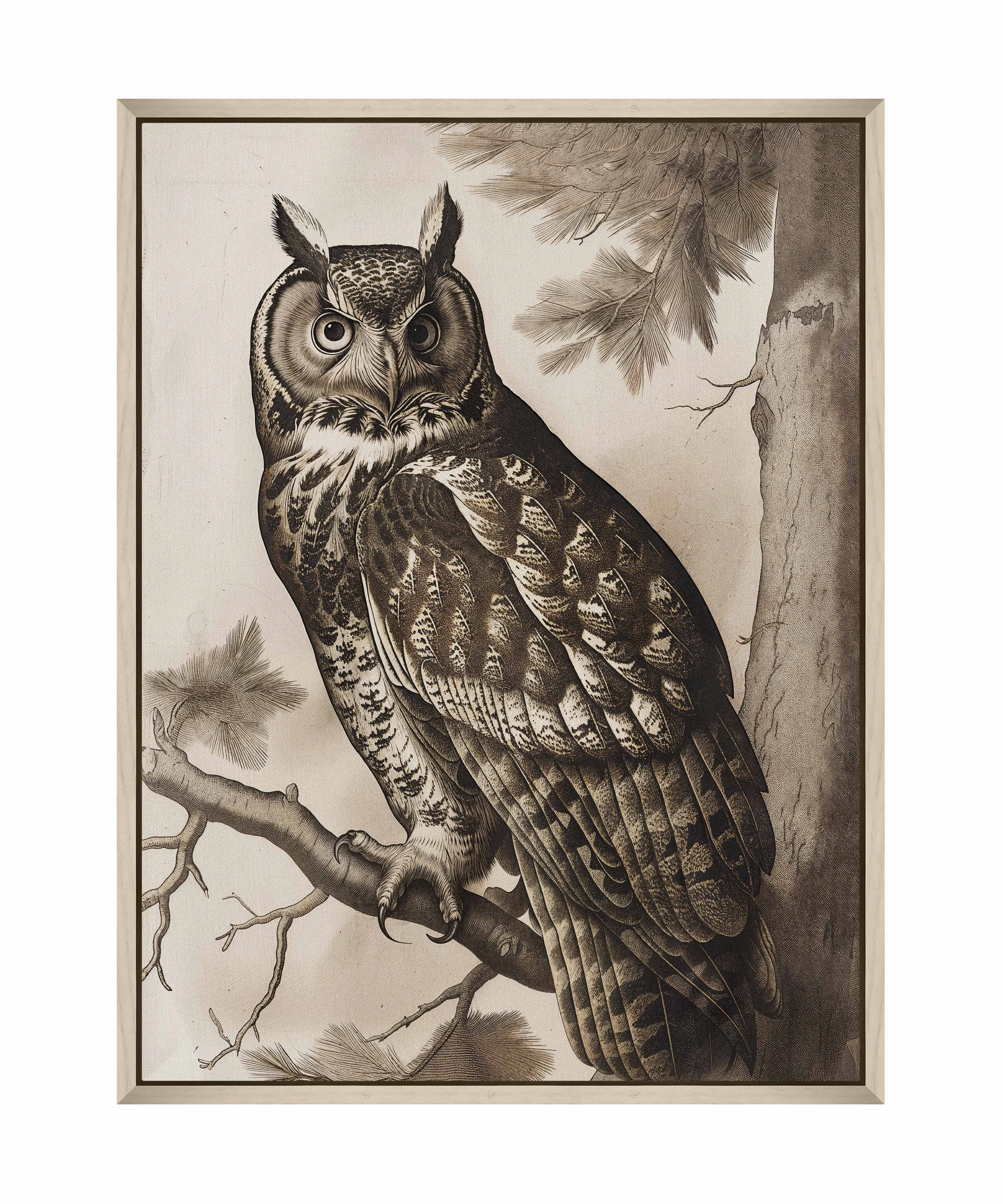 Silent Guardian - Great Horned Owl - Gallery Wrapped Canvas