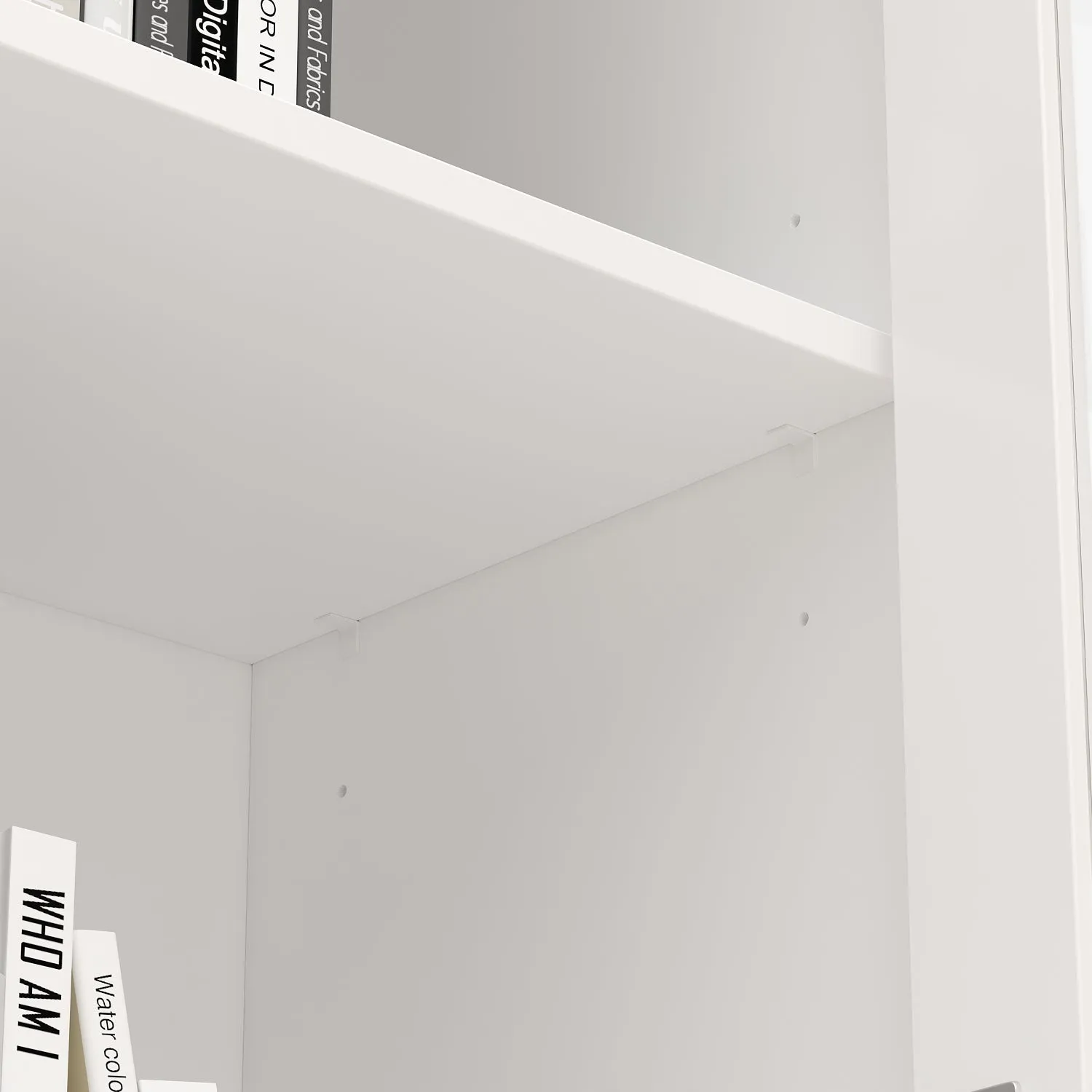 Tall Storage Cabinet with 4-Tier Shelves and 2 Drawers