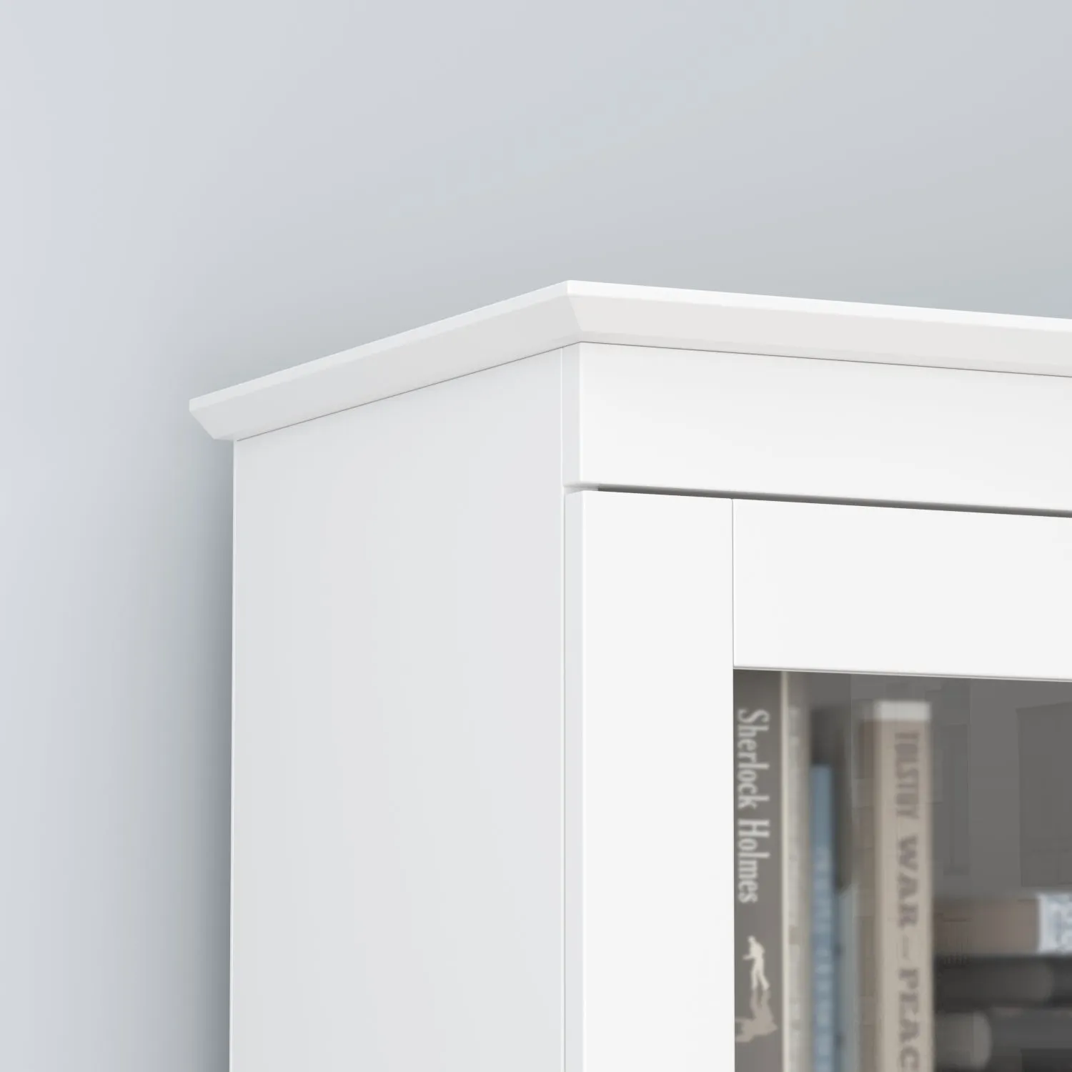 Tall Storage Cabinet with 4-Tier Shelves and 2 Drawers