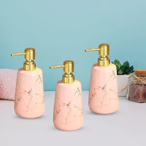 The Better Home 260ml Soap Dispenser Bottle - Pink (Set of 3)  | Elegant and Functional Liquid Pump for Kitchen, Wash-Basin, and Bathroom