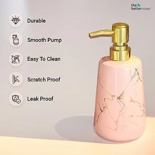 The Better Home 260ml Soap Dispenser Bottle - Pink (Set of 3)  | Elegant and Functional Liquid Pump for Kitchen, Wash-Basin, and Bathroom