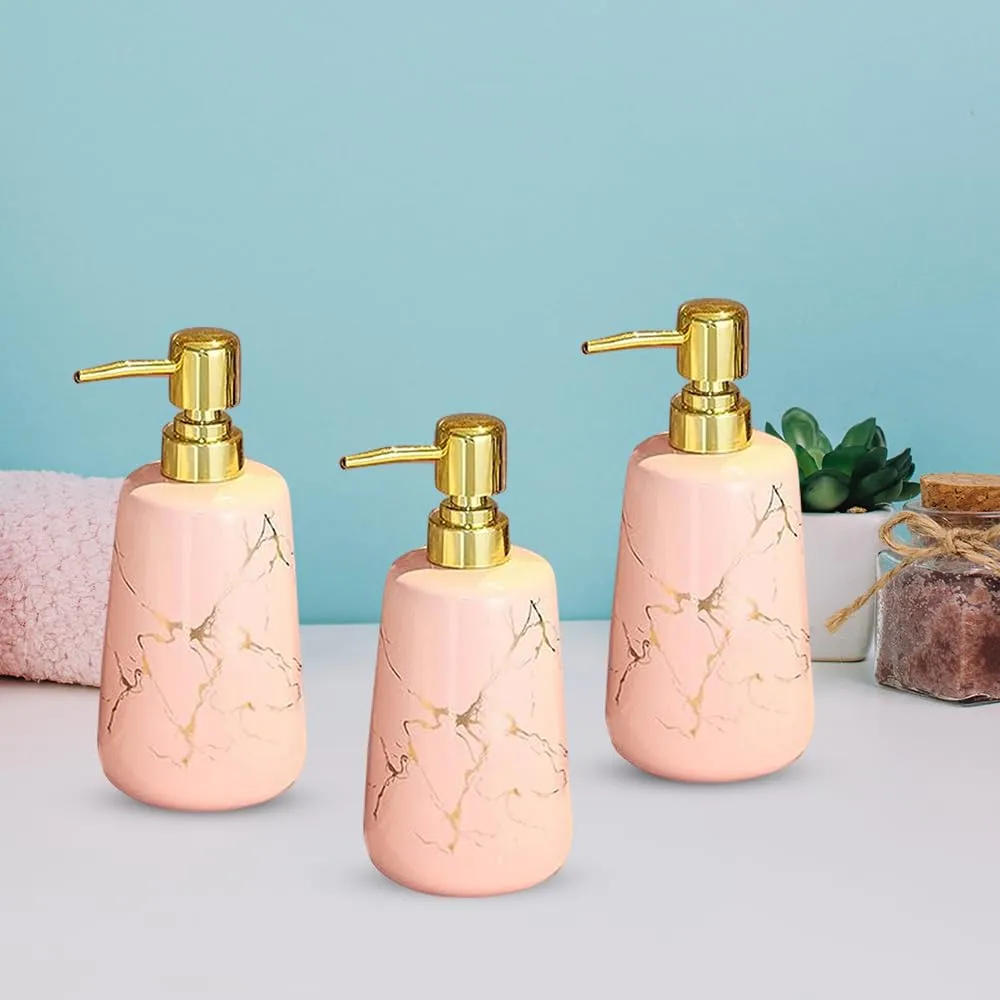 The Better Home 260ml Soap Dispenser Bottle - Pink (Set of 3)  | Elegant and Functional Liquid Pump for Kitchen, Wash-Basin, and Bathroom
