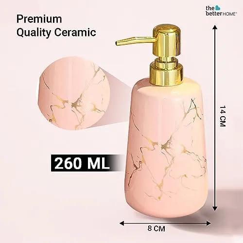 The Better Home 260ml Soap Dispenser Bottle - Pink (Set of 3)  | Elegant and Functional Liquid Pump for Kitchen, Wash-Basin, and Bathroom
