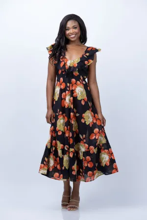The Great. The Geranium Dress in Cabbage Rose Print