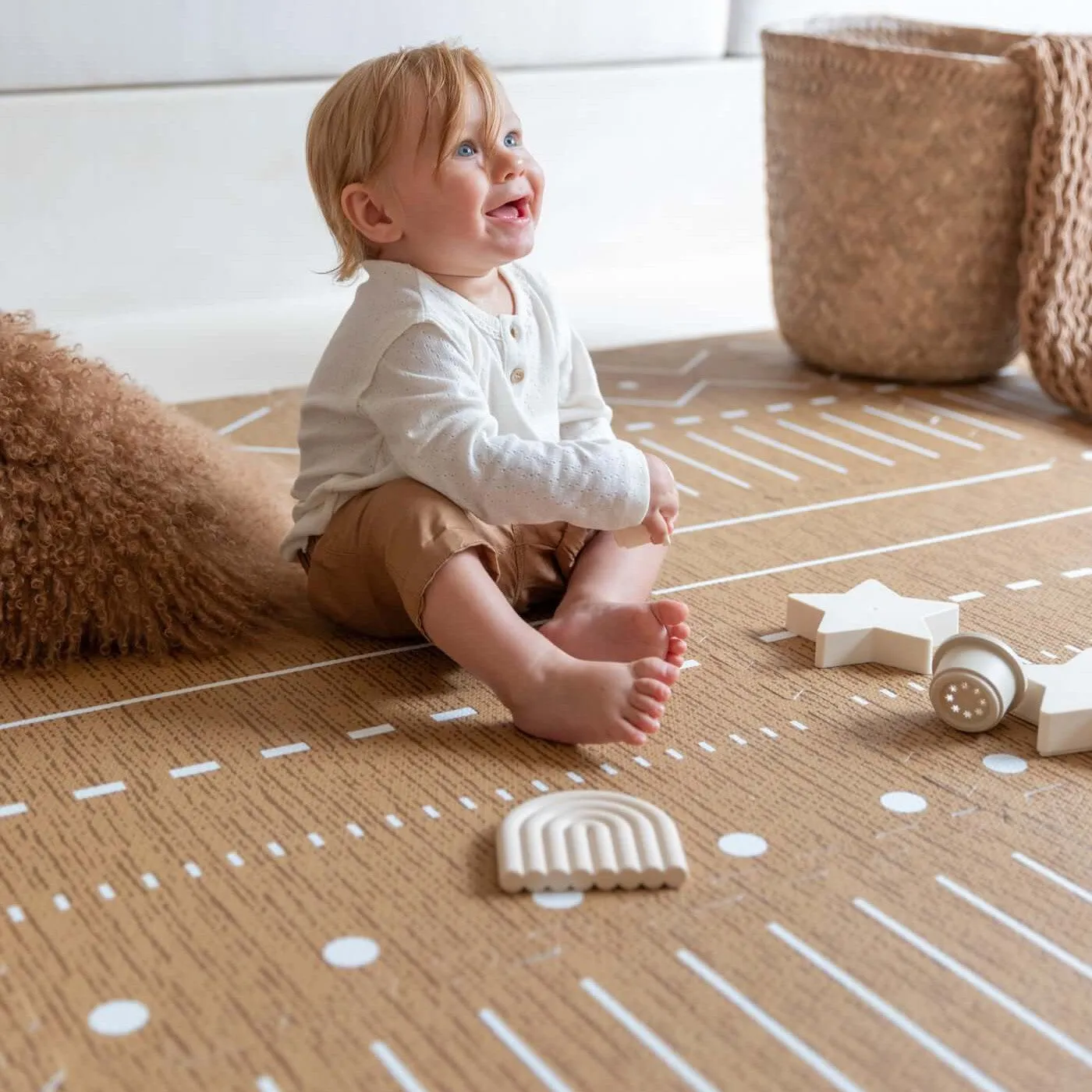 Toddlekind Premium Foam Playmats | Berber - Camel