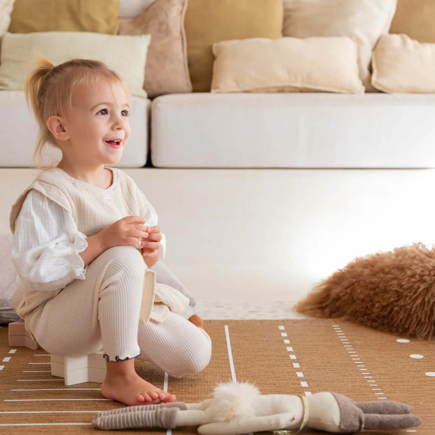 Toddlekind Premium Foam Playmats | Berber - Camel