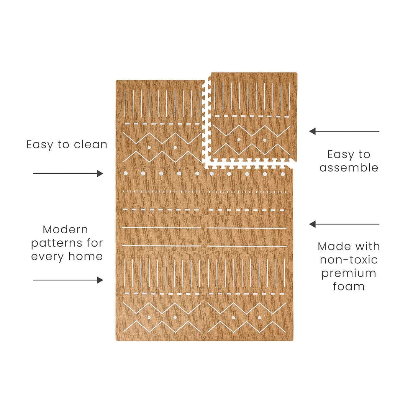 Toddlekind Premium Foam Playmats | Berber - Camel